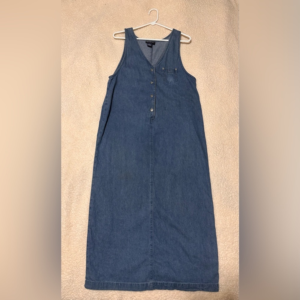 Vintage 90’s y2k Blue J denim jean jumper 3 pockets back slit metal buttons